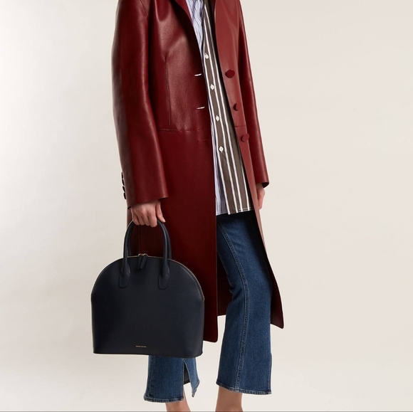 NWT $895 Mansur Gavriel Blu calf leather dome bag - Picture 7 of 10